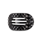 Flat Round Hair Clip | Medium | Jet Black Quilted