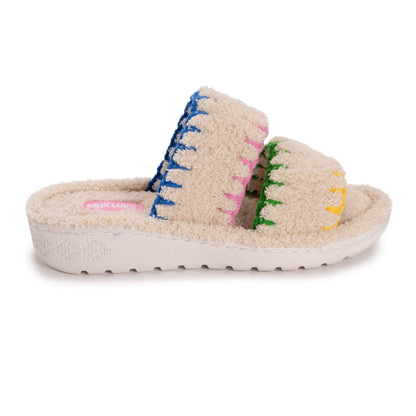 MUK LUKS Women's Ribbed Terry Slide Comfort Contour Slipper