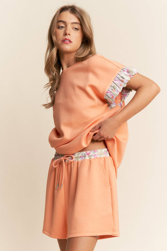 Sydnee Floral Print Short Sleeve Top and Shorts Set