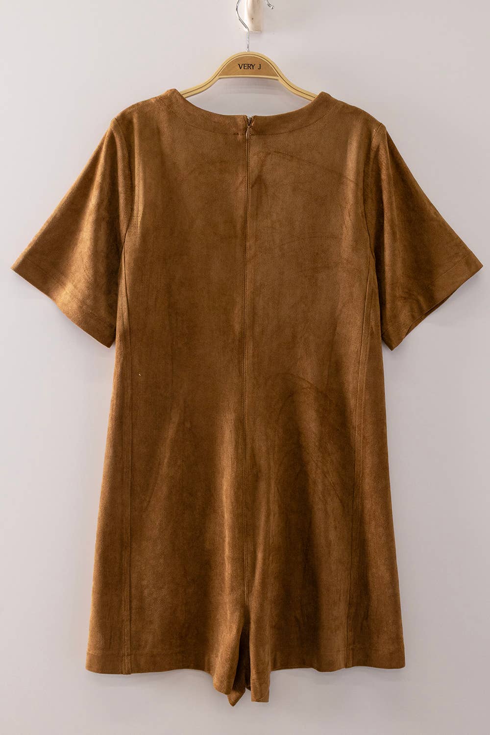 Hazel Suede Short Sleeve Romper