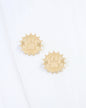 Carmen Coin Earring Paw Print Worn Gold