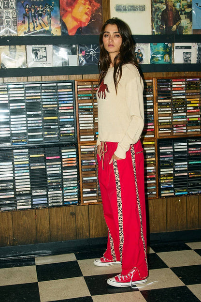 Cheetah Side-Striped Windbreaker Pants