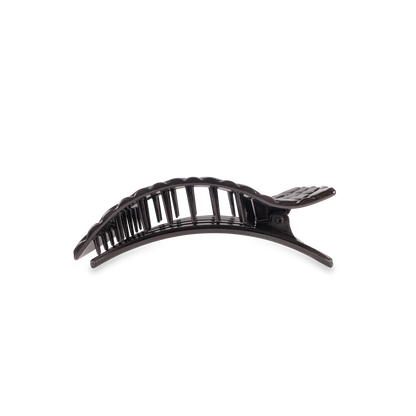 Flat Rectangle Hair Clip | Small | Jet Black Quilted