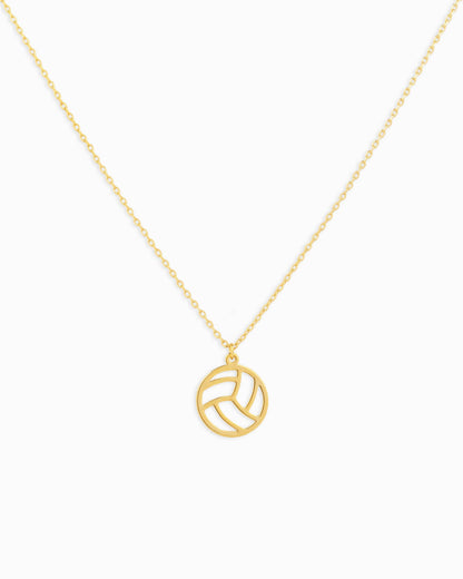 Volleyball Cutout Pendant Necklace