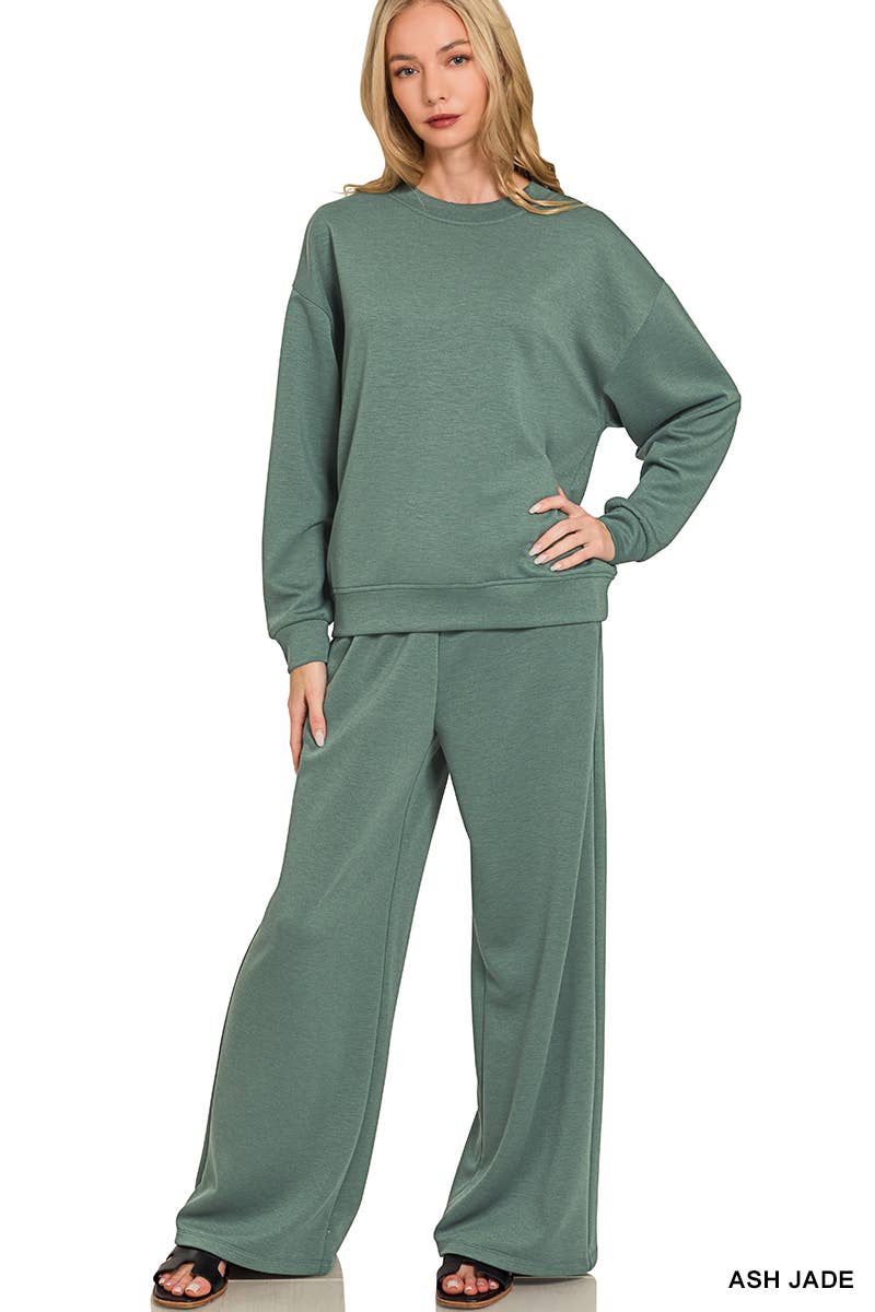 Sunday Snuggle Scuba Crewneck Pullover & Pants 2 Piece Set