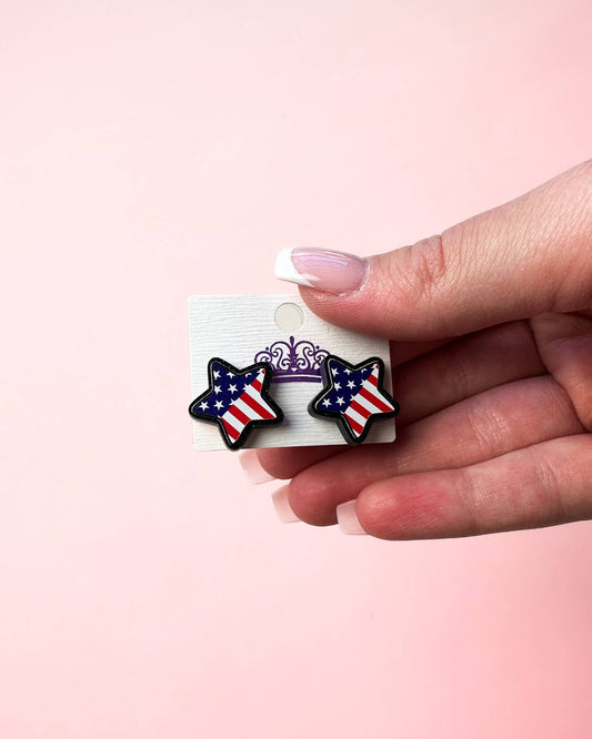 Patriotic Star Stud Earrings