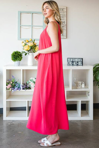 HAILEY SOLID WOVEN MAXI DRESS