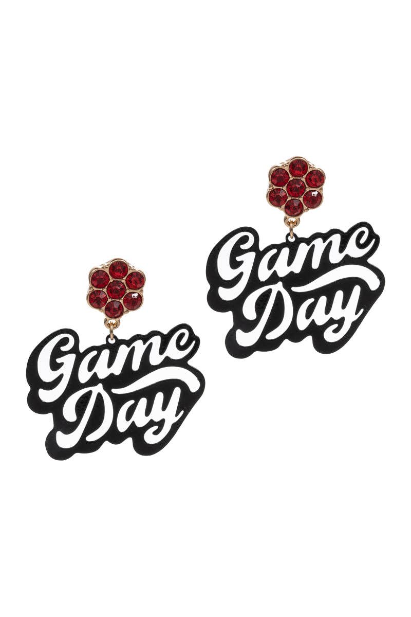 Game Day Shaped Brass Metal Post Earrings