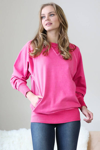 French Terry Pullover With Side Pockets