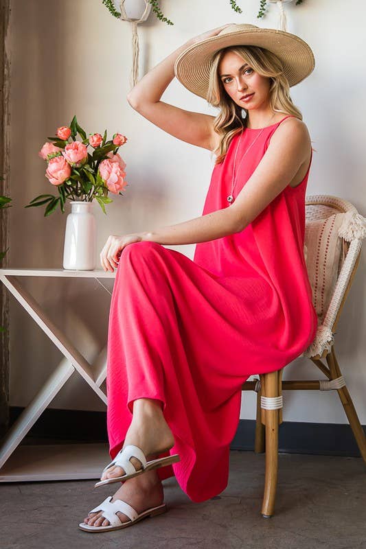 HAILEY SOLID WOVEN MAXI DRESS