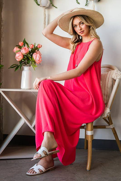 HAILEY SOLID WOVEN MAXI DRESS