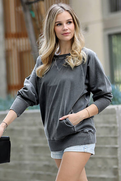 French Terry Pullover With Side Pockets