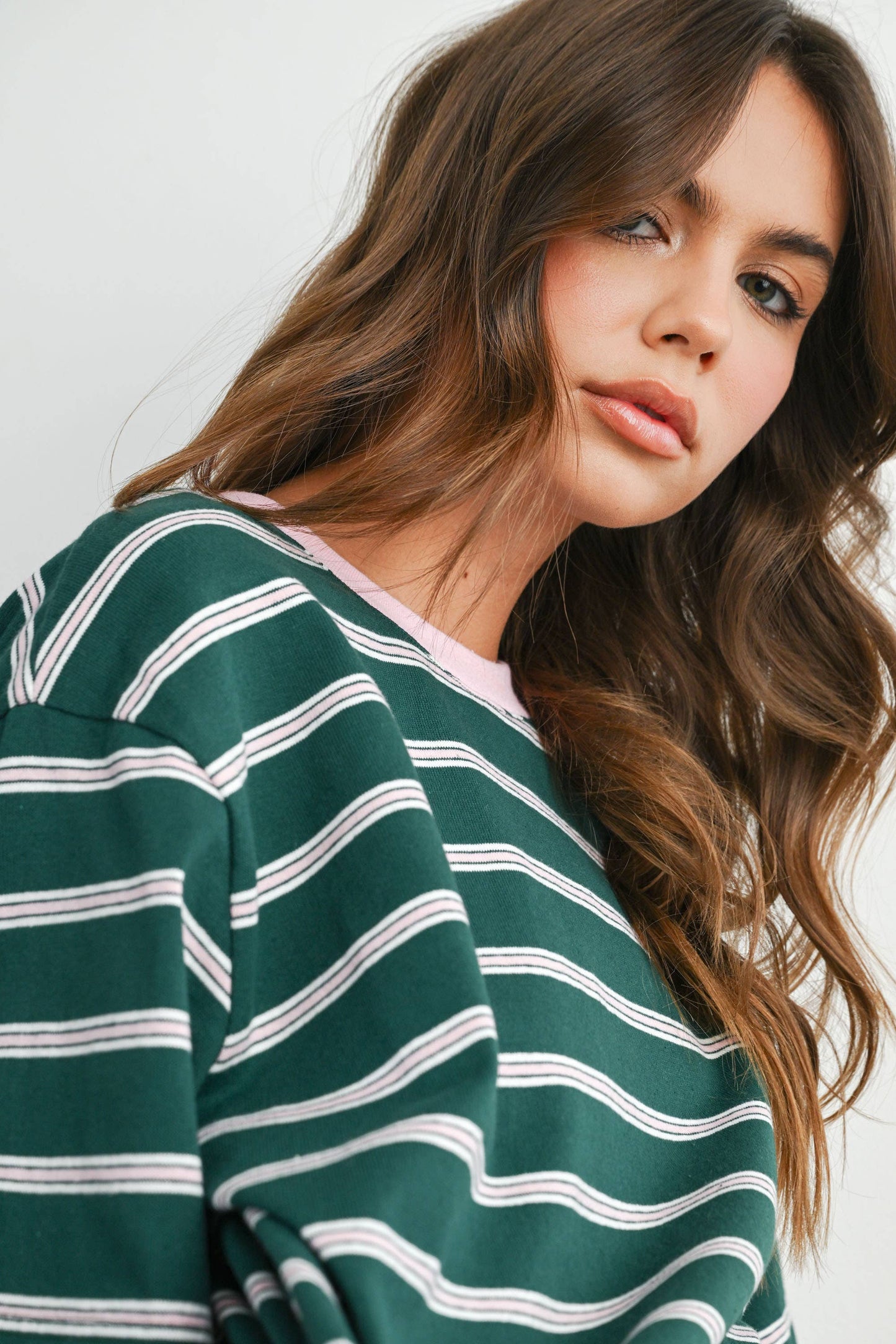 Sam Striped Boxy Cropped T-Shirt