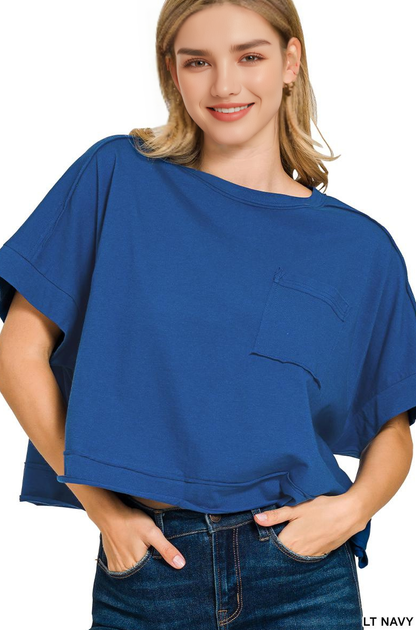 Sammy  Exposed Seam Raw Hem Oversized Tee