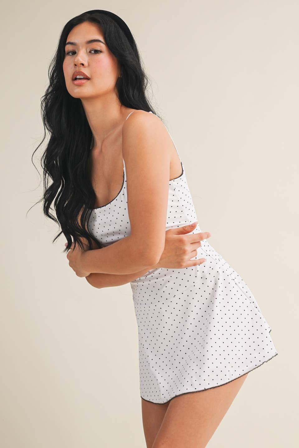 Polka Dot Print Lace Trim Ruffle Mini Dress 🥚