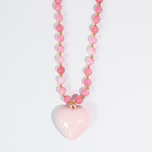 Sweet Rosé Heart Necklace