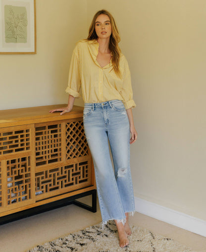 Jaylene Crop Slim Wide Jeans