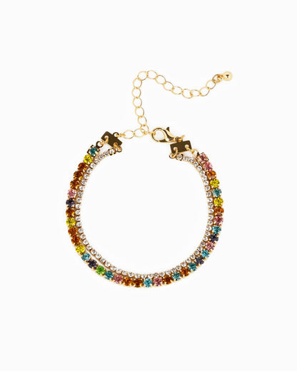 Double Layered Contrasting Tennis Bracelet