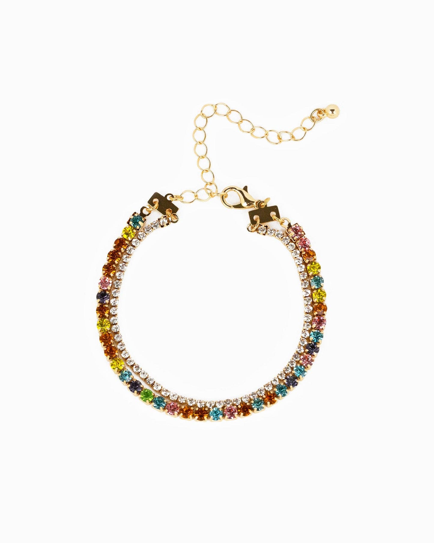 Double Layered Contrasting Tennis Bracelet