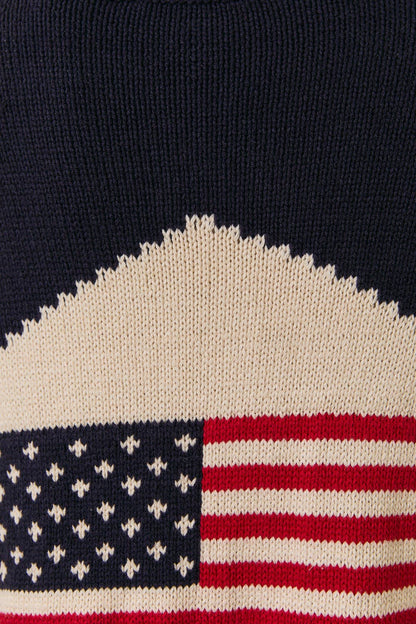 LONG SLEEVE "USA FLAG" SWEATER JACKET