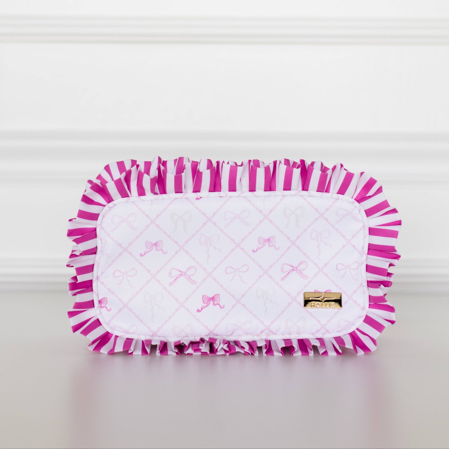 Goldie Girl Bows Ruffled Nylon Medium Pouch