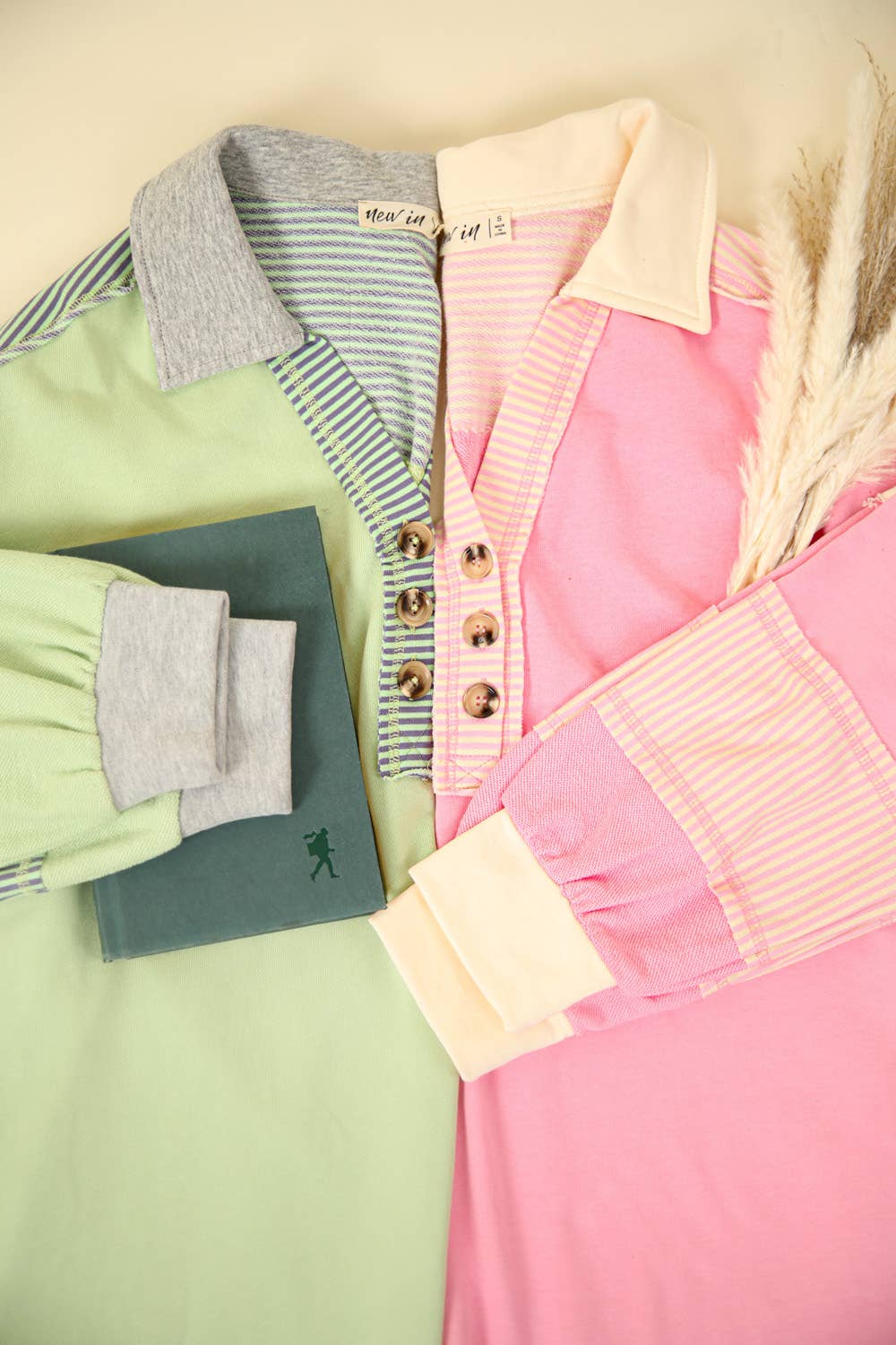 NT11851-Color Block Oversized Casual Knit Top