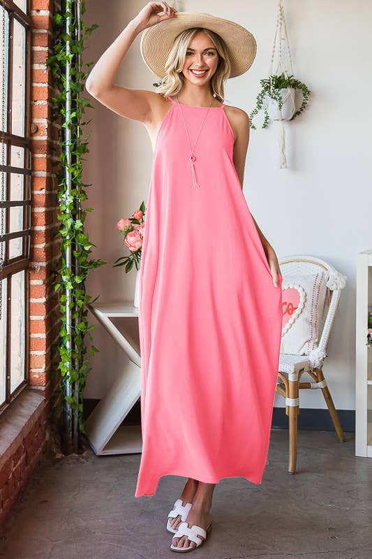 HAILEY SOLID WOVEN MAXI DRESS
