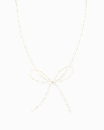 Jumbo Pearl Bow Choker Necklace