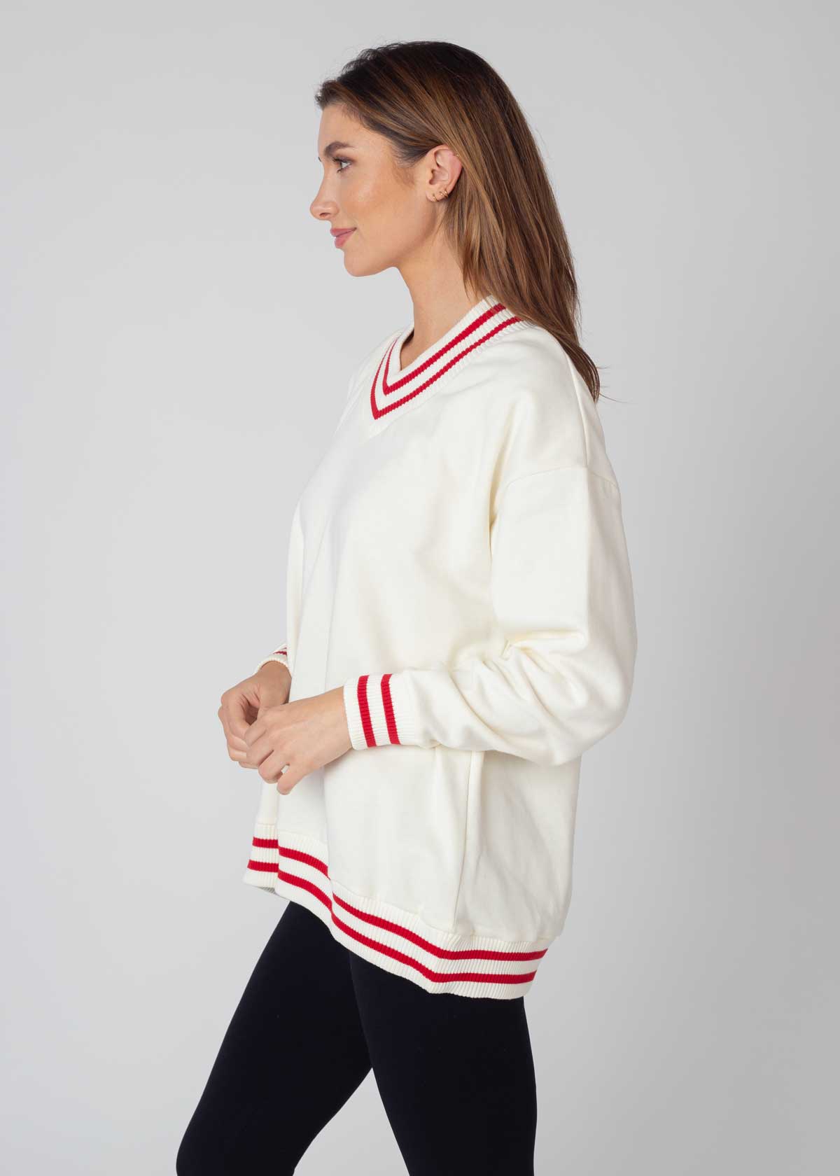 Letterman V-Neck Pullover