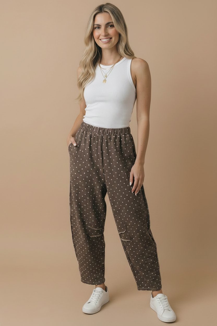 Plus - Kim Polka Dot Barrel Pants