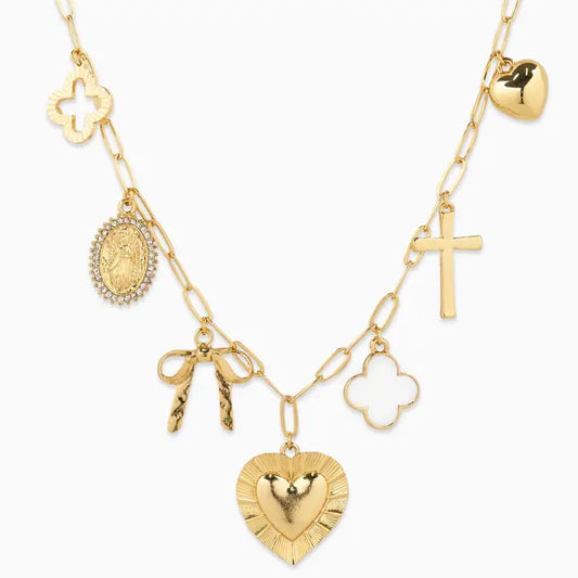 Heart Chunky Charm Necklace