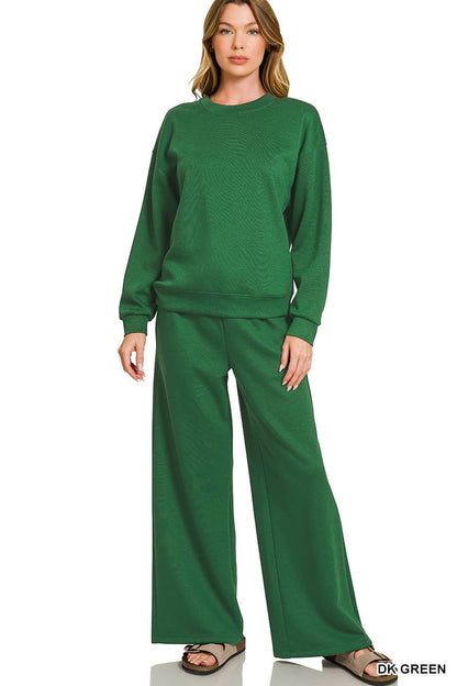Sunday Snuggle Scuba Crewneck Pullover & Pants 2 Piece Set