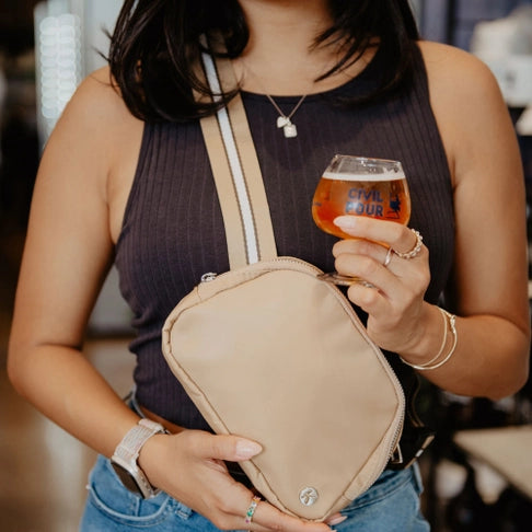 Belt Bag With Striped Strap