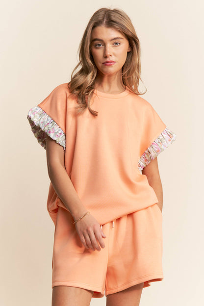 Sydnee Floral Print Short Sleeve Top and Shorts Set