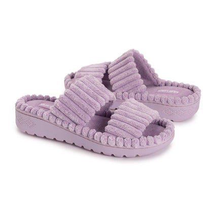 MUK LUKS Women's Ribbed Terry Slide Comfort Contour Slipper