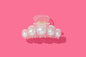 Claw Hair Clip - Large - Clear w/ Pearl Beads