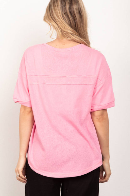 Twisted Sleeve Band Henley Top