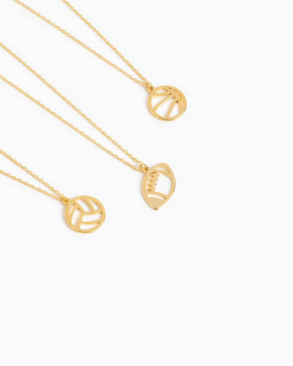 Volleyball Cutout Pendant Necklace