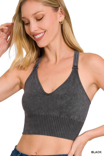 Washed Seamless Bra Cross Back