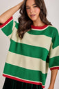 CHRISTMAS WIDE STRIPE LOOSE FIT SWEATER