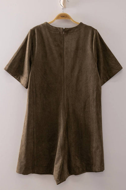 Hazel Suede Short Sleeve Romper