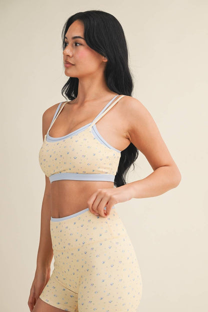 Ditsy Print Double Layered Sports Bra