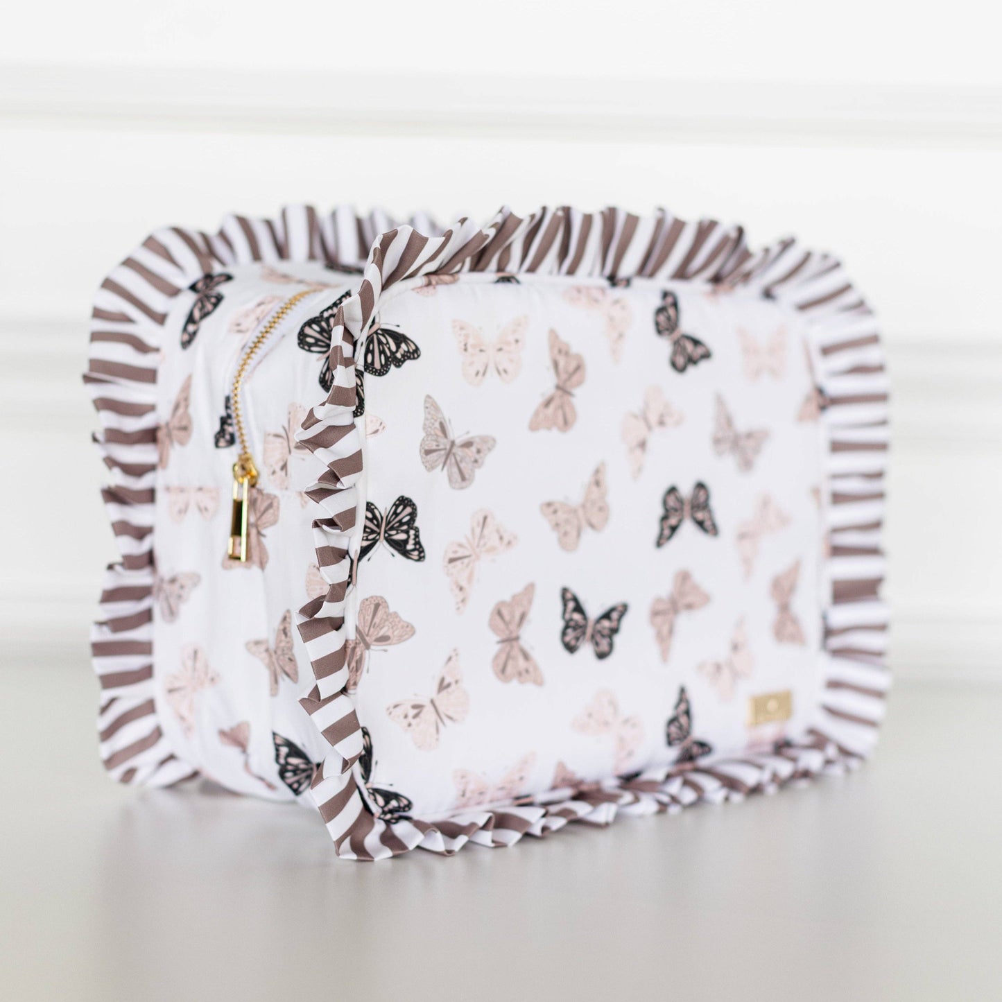 Butterfly Season Ruffled Nylon XL Pouch