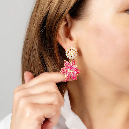 Poinsettia Earrings
